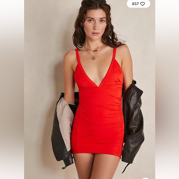 Free People It Suits U Slip Bodysuit/1 Piece in Blood Orange. Size Small. NWOT